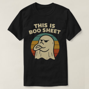 Funny Retro Ghost "This is Boo Sheet" Halloween T-Shirt
