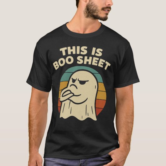 Funny Retro Ghost "This is Boo Sheet" | Halloween T-Shirt (Vorderseite)
