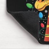 Funny Retro Giraffe Lover Santa Hat Christmas Ligh Mousepad (Ecke)