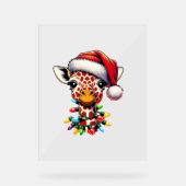 Funny Retro Giraffe Lover Weihnachtsbaum Acrylschild (Vorderseite)