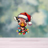 Funny Retro Giraffe Lover Weihnachtsbaum Acrylschild (Neutral)