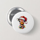 Funny Retro Giraffe Lover Weihnachtsbaum Button (Vorne & Hinten)