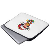 Funny Retro Giraffe Lover Weihnachtsbaum Laptopschutzhülle (Vorne Knopf)