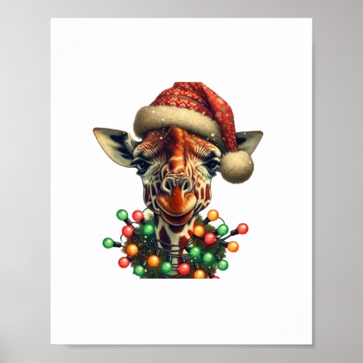 Funny Retro Giraffe Lover Weihnachtsbaum Poster (Vorne)