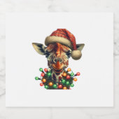 Funny Retro Giraffe Lover Weihnachtsbaum Schaumweinetikett (Einzelnes Label)