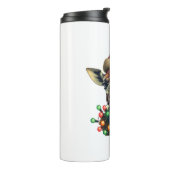 Funny Retro Giraffe Lover Weihnachtsbaum Thermosbecher (Nach links gedreht)