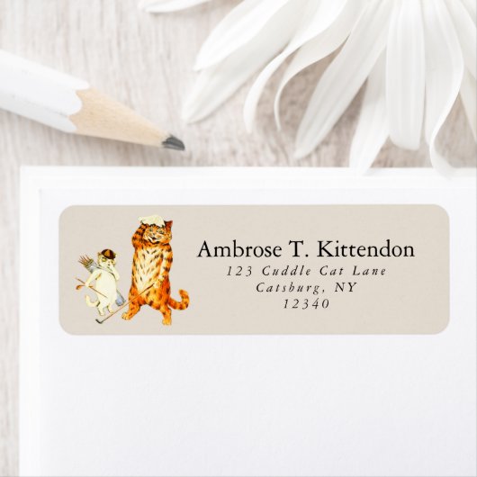 Funny Retro Golf Player Tiger Cat & Caddy (Insitu)