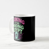 Funny Retro Gothic bricht den falschen Krypt auf Kaffeetasse (Vorderseite Links)