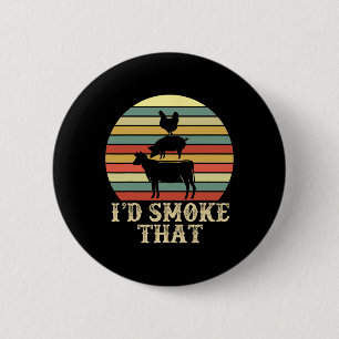 Funny Retro Grillen Party Smoker Koch Vater Gesche Button