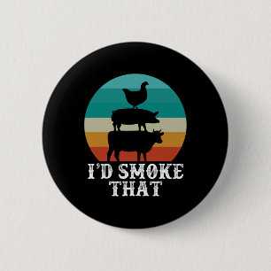 Funny Retro Grillen Party Smoker Koch Vater Gesche Button