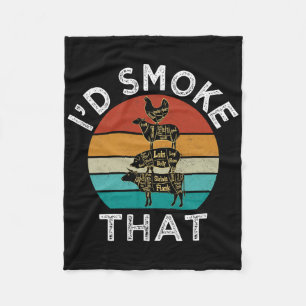 Funny Retro Grillen Party Smoker Koch Vater Gesche Fleecedecke