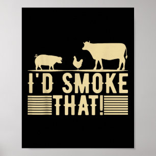 Funny Retro Grillen Party Smoker Koch Vater Gesche Poster