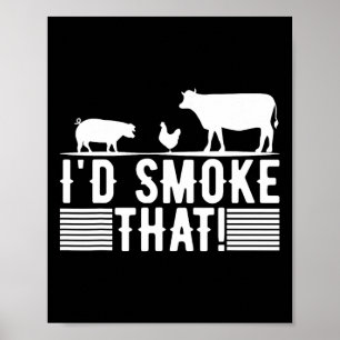 Funny Retro Grillen Party Smoker Koch Vater Gesche Poster