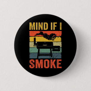 Funny Retro Grillen Party Smoker Koch Vater Mind, Button