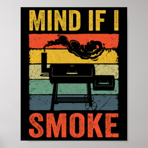 Funny Retro Grillen Party Smoker Koch Vater Mind,  Poster