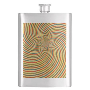 Funny Retro Grunge Swirl + Ihre Idee Flachmann