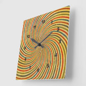 Funny Retro Grunge Swirl + Ihre Idee Quadratische Wanduhr (Winkel)