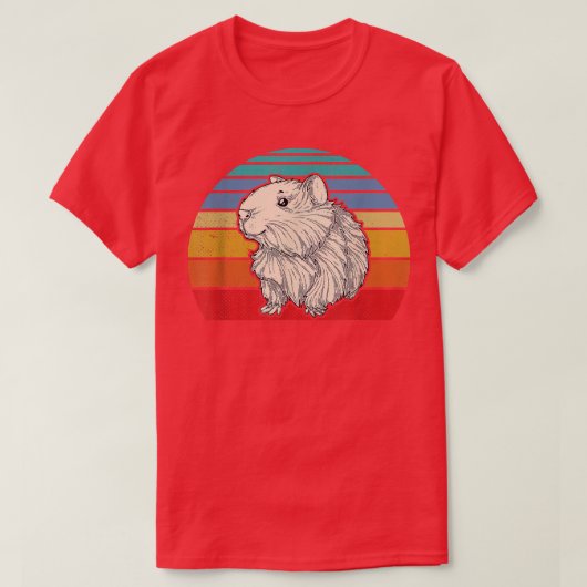 Funny Retro Guinea Pig Graphic T - Shirt (Design vorne)