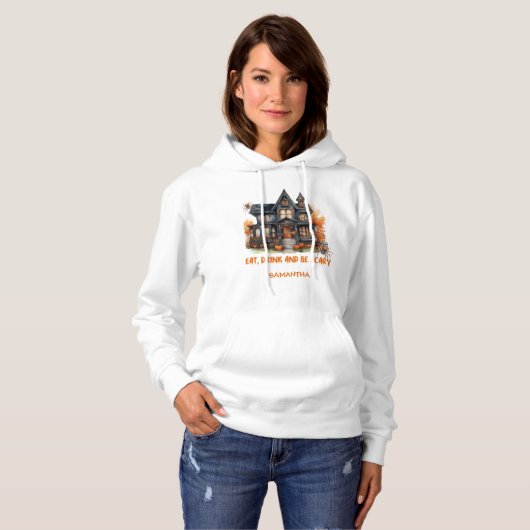 Funny Retro Halloween sprichwörtlich Spuk Haus Hoodie (Vorne ganz)