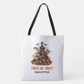 Funny Retro Halloween spukhaftes Grab mit Skelette Tasche (Vorderseite)