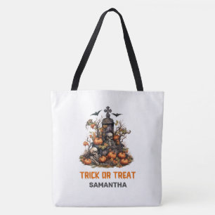 Funny Retro Halloween spukhaftes Grab mit Skelette Tasche
