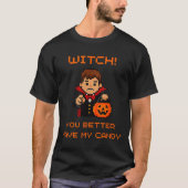 Funny Retro Halloween Trick Or Treat  T-Shirt (Vorderseite)