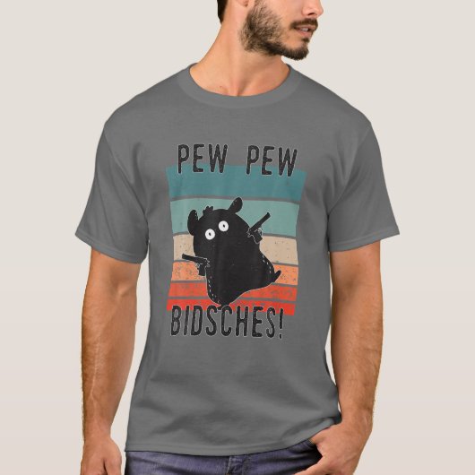 Funny Retro Hamster Guinea Pig Pew Pew T-Shirt (Vorderseite)