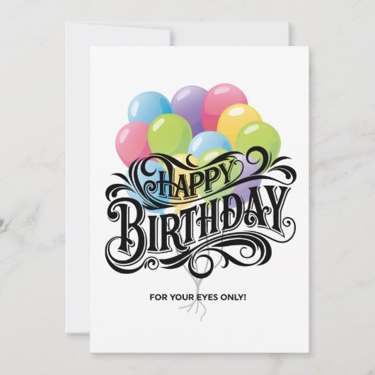 Funny Retro Happy Birthday Card Do Me A Gevor Einladung (Vorderseite)