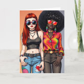 Funny Retro Happy Birthday Karte (Vorderseite)