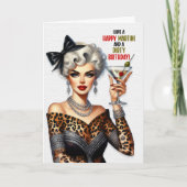 Funny Retro Happy Martini Dirty Birthday Karte (Vorderseite)