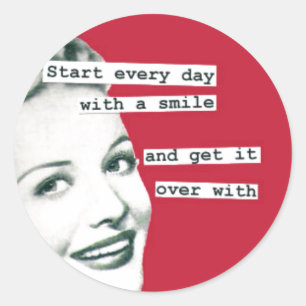 Funny Retro Hausfrau Smile Stickers