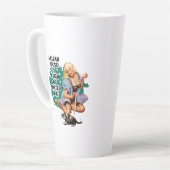 Funny Retro Hausfrau Spaß Button-up Kunst Milchtasse (Linke Ecke)