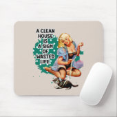 Funny Retro Hausfrau Spaß Button-up Kunst Mousepad (Mit Mouse)