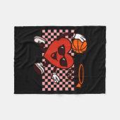 Funny Retro Heart Graphic Basketball Player Kids V Fleecedecke (Vorderseite (Horizontal))