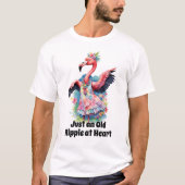 Funny Retro Hippie Flamingo Blume Kind T-Shirt (Vorderseite)