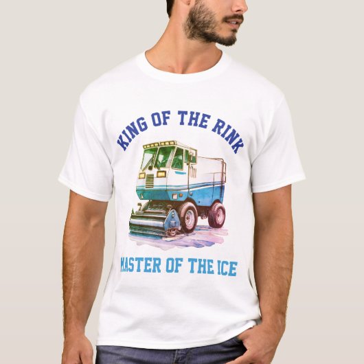 Funny Retro Hockey Eis Resurfacer King of the Rink T-Shirt (Vorderseite)