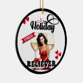 Funny Retro Holiday Stress Relieve Keramik Ornament (Rechts)