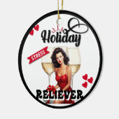 Funny Retro Holiday Stress Relieve Keramik Ornament (Links)