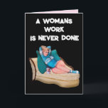 FUNNY RETRO HOUSEWIFE BIRTHDAY FRIEND CARD KARTE<br><div class="desc">RETRO BLOND BIRTHDAY GREETING CARD</div>
