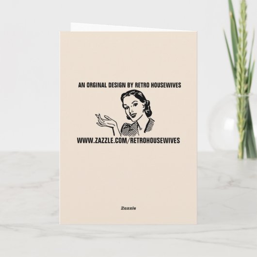FUNNY RETRO HOUSEWIFE GREETCARDS KARTE (Rückseite)