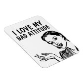 FUNNY RETRO HOUSEWIFE LOVE BAD ATTITUDE MAGNET (Rechte Seite)