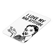 FUNNY RETRO HOUSEWIFE LOVE BAD ATTITUDE MAGNET (Linke Seite)