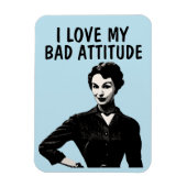 FUNNY RETRO HOUSEWIFIFF LIEBE BAD ATTITUDE MAGNET (Vertikal)