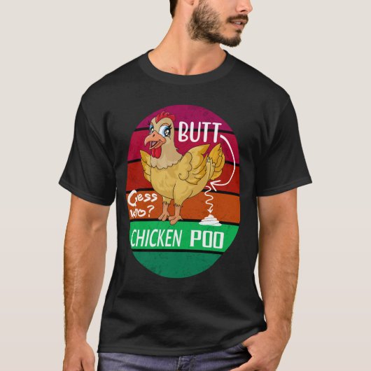 Funny Retro Hühnchen Hintern Ratet Wer Hühnerpocke T-Shirt (Vorderseite)