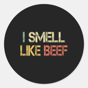 Funny Retro Ich rieche wie Rindfleisch Meme Steak Runder Aufkleber