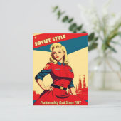 Funny Retro Inspirierter kommunistischer Spaß der Postkarte (Stehend Vorderseite)