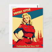 Funny Retro Inspirierter kommunistischer Spaß der Postkarte (Vorne/Hinten)