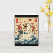 Funny Retro Japanese Goose Teacher 6 7 Meme Valent Karte (Gelbe Blume)