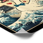 Funny Retro Japanese Goose Teacher 6 7 Meme Valent Poster (Ecke)