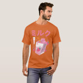 Funny Retro Japanese Kawaii Strawberry Milk Shake  T-Shirt (Vorne ganz)
